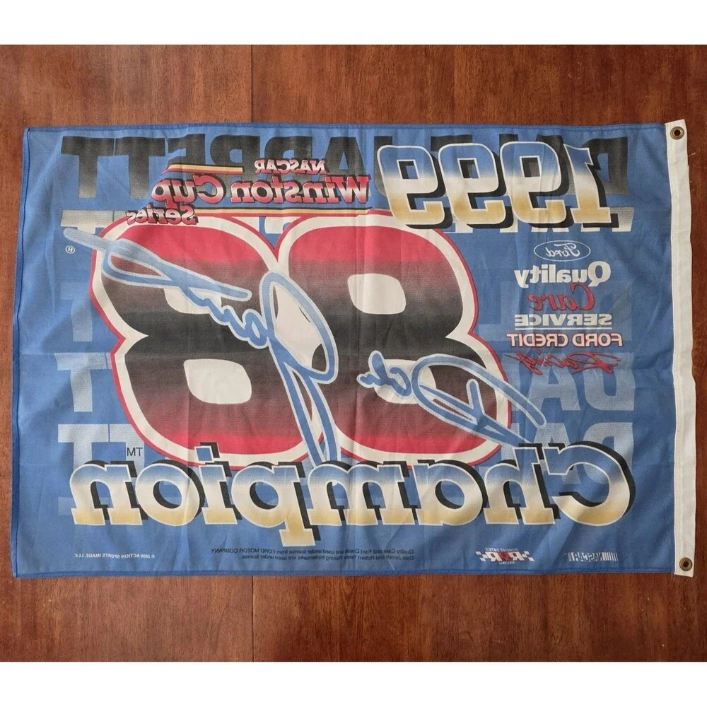 Vtg Dale Jarrett 1999 NASCAR Winston Cup Series Champion #88 Banner Flag 42x28